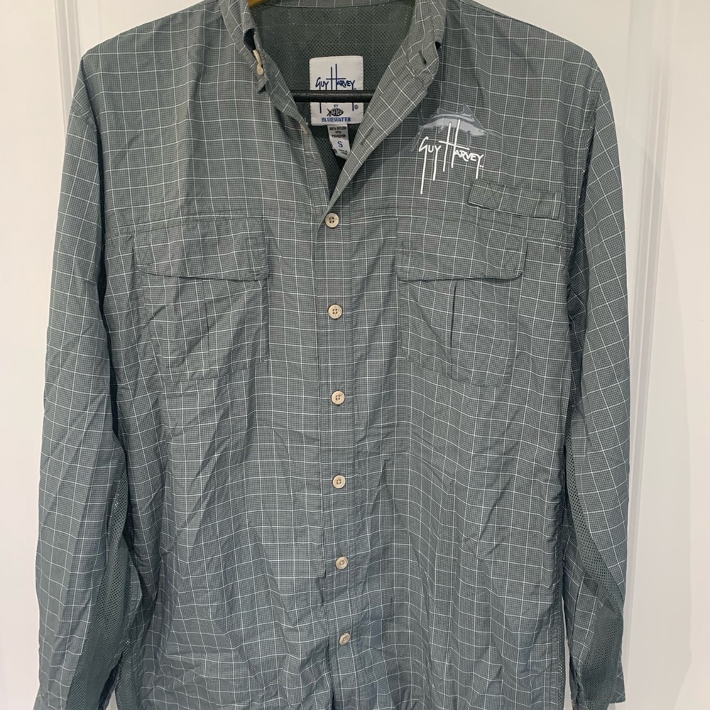 Guy Harvey Blue and Gray Mesh Shirt A1